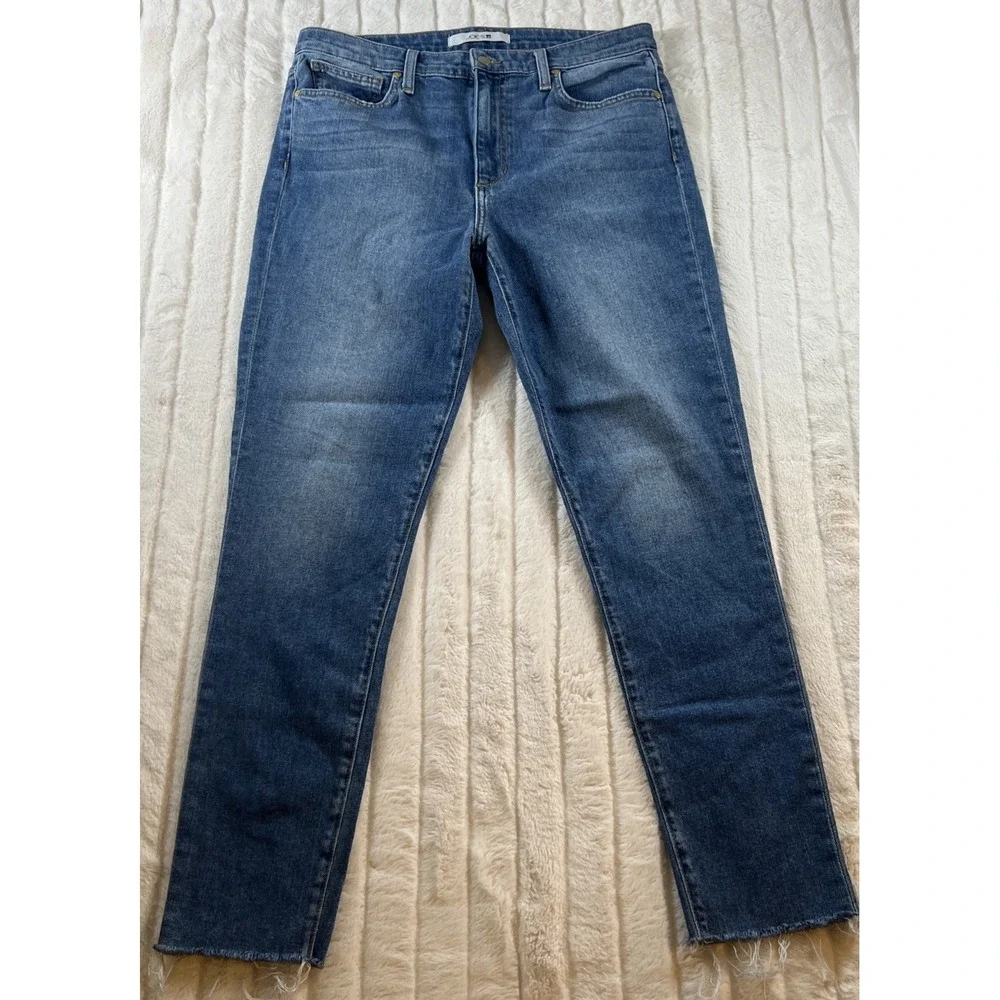 Joes Jeans Womens 30 Blue Skinny Ankle‎ Faded Frayed Denim Medium Wash